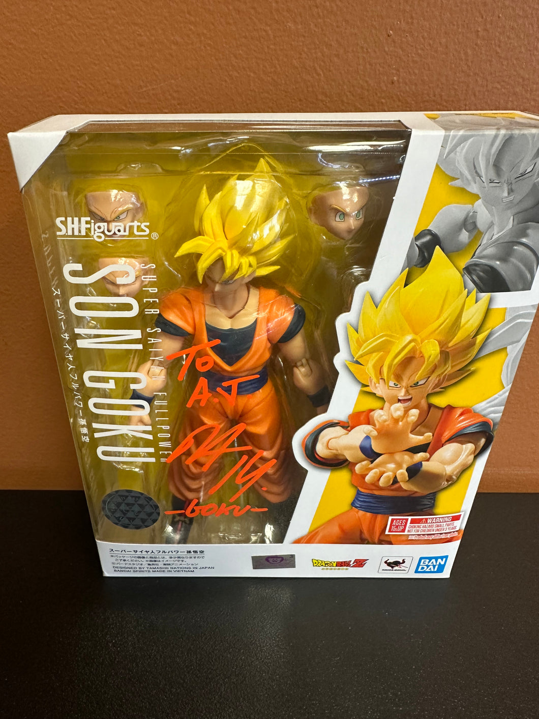 S.H.Figuarts DRAGONBALL Z SS FULLPOWER SON GOKU SIGNED Peter Kelamis NO COA