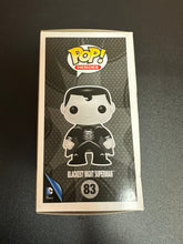 Load image into Gallery viewer, FUNKO POP DC SUPER HEROES BLACKEST NIGHT SUPERMAN GAMESTOP 83 BOX DAMAGE
