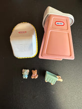 Load image into Gallery viewer, Little Tikes Dollhouse Size Highchair and Car Seat plus Extras
