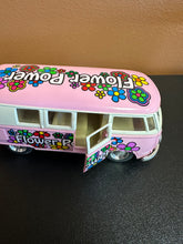 Load image into Gallery viewer, Kinsmart 1962 Volkswagen Pink “Flower Power” Classical Bus KT5060 1/32 Preowned
