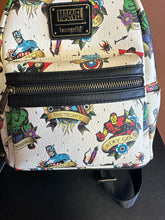 Load image into Gallery viewer, MARVEL TATTOO LOUNGEFLY MINI BACKPACK PREOWNED
