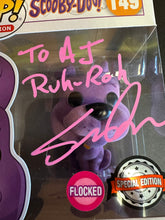 Load image into Gallery viewer, FUNKO POP SIGNED BY SCOTT INNES VOICE ACTOR OF SCOOBY-DOO 149 FLOCKED SE NO COA
