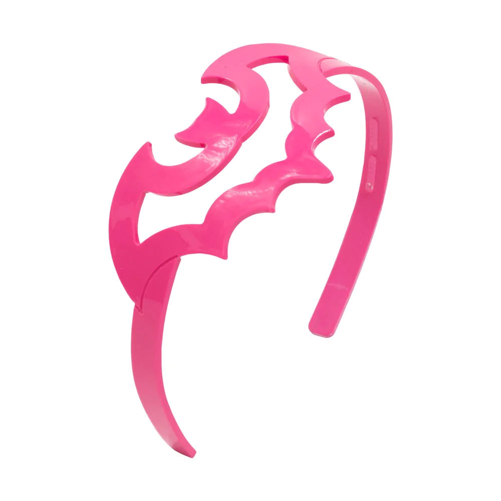 Kreepsville Bat Outline Plastic HeadBand Pink Accessory