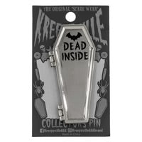 Load image into Gallery viewer, Kreepsville Dead Inside Coffin Enamel Pin
