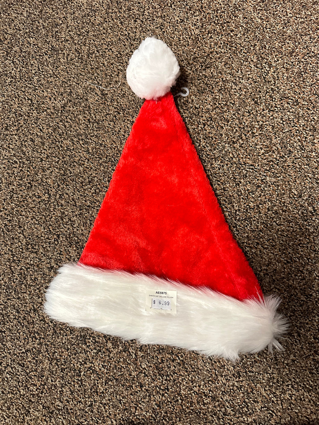 SANTA HAT DELUXE PLUSH CHILD SIZE