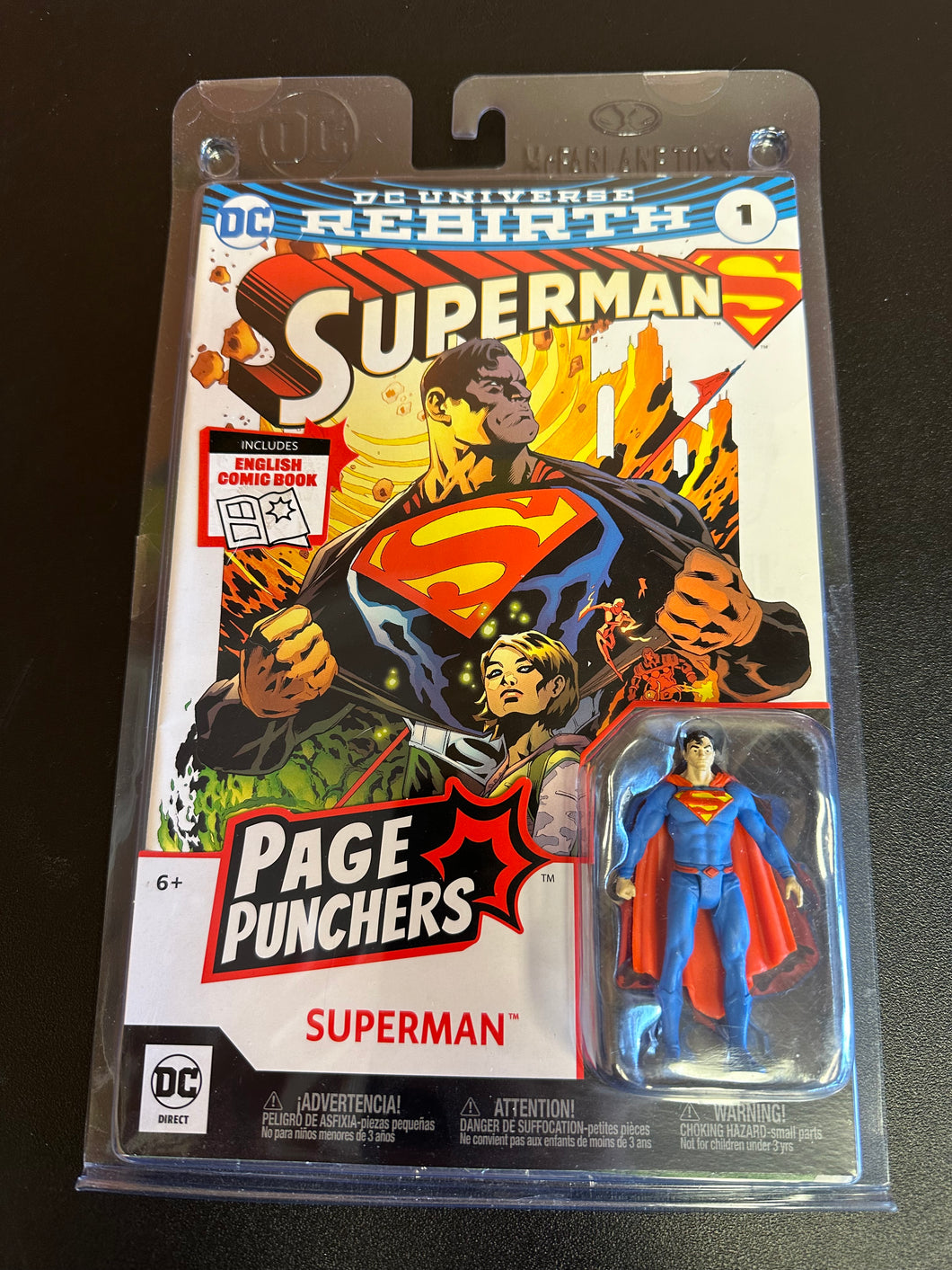 DC PAGE PUNCHERS SUPERMAN REBIRTH COMIC & 3” FIGURE