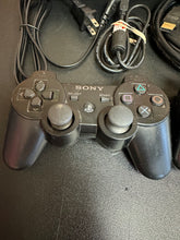 Load image into Gallery viewer, PlayStation 3 Super Slim PS3 Console with connections and 2 wireless controllers CECH-4001C Tested/Works
