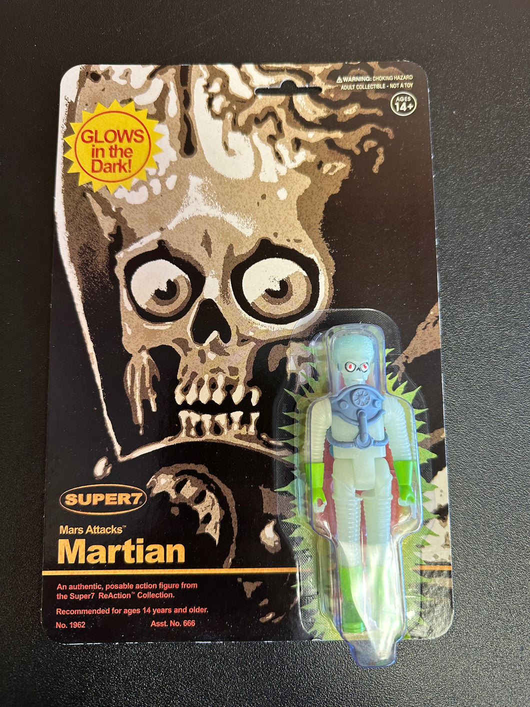 Super7 Reaction Mars Attacks Martian 3.75” GITD Figure