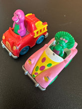 Load image into Gallery viewer, The Lyons Group 1993 Kid Dimension Barney &amp; Baby Bop Diecast Cars Preowned
