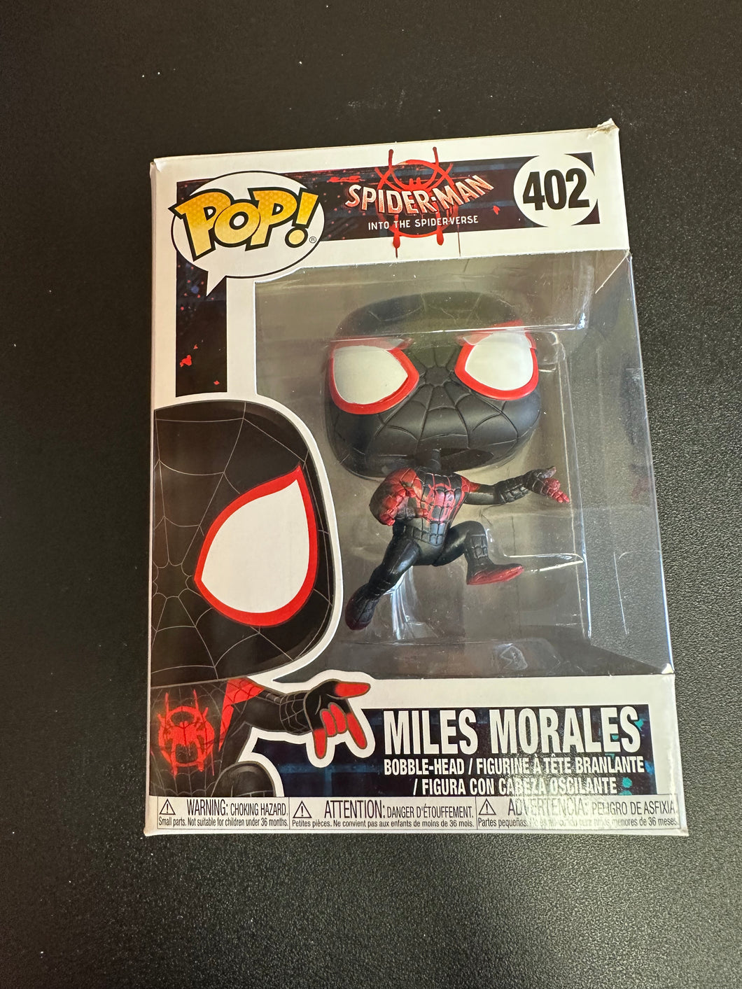 FUNKO POP MARVEL SPIDER-MAN INTO THE SPIDERVERSE MILES MORALES 402 BOX DAMAGE