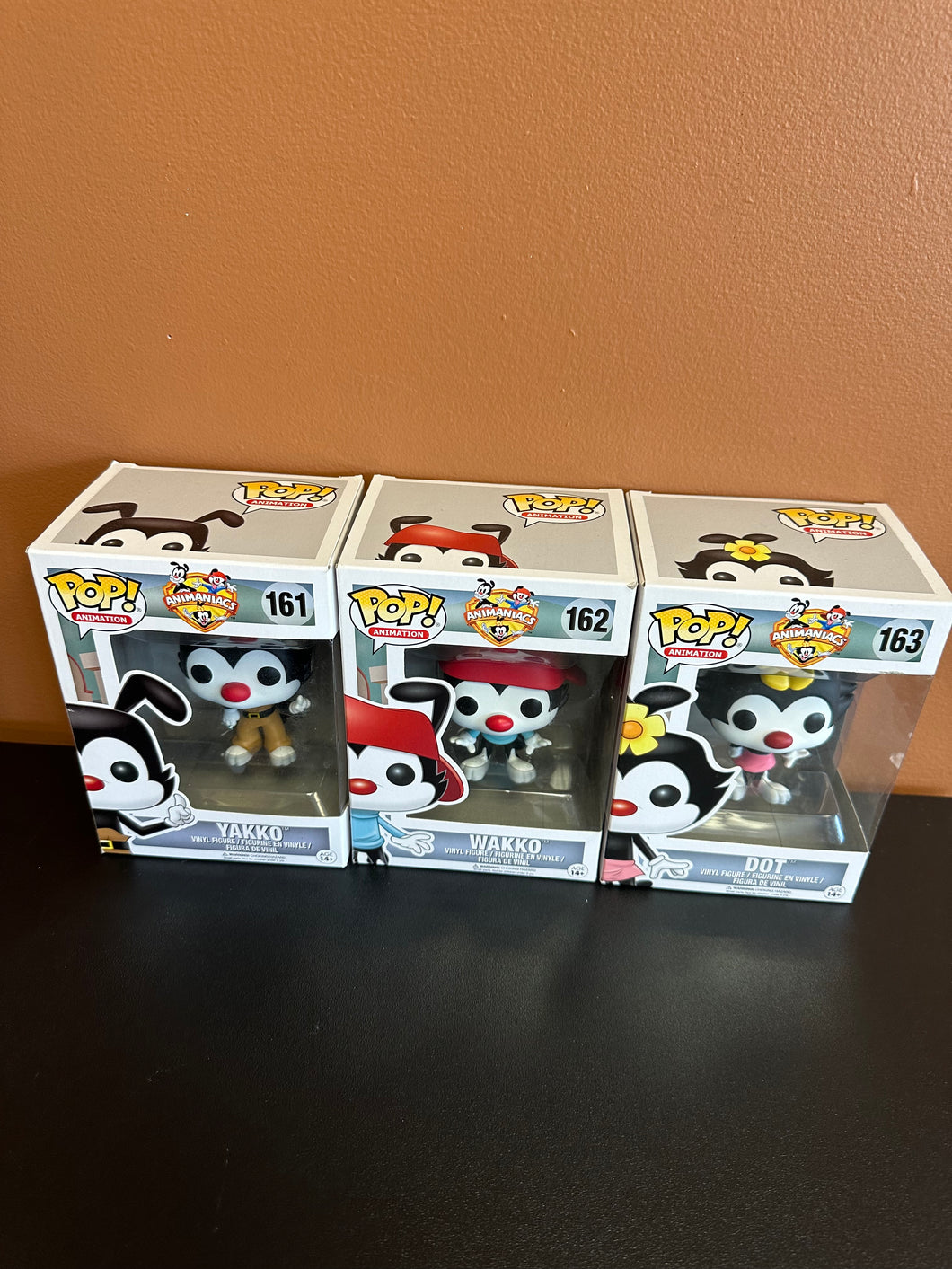 FUNKO POP ANIMANIACS YAKKO, WAKKO, DOT SET OF 3 BOX DAMAGE