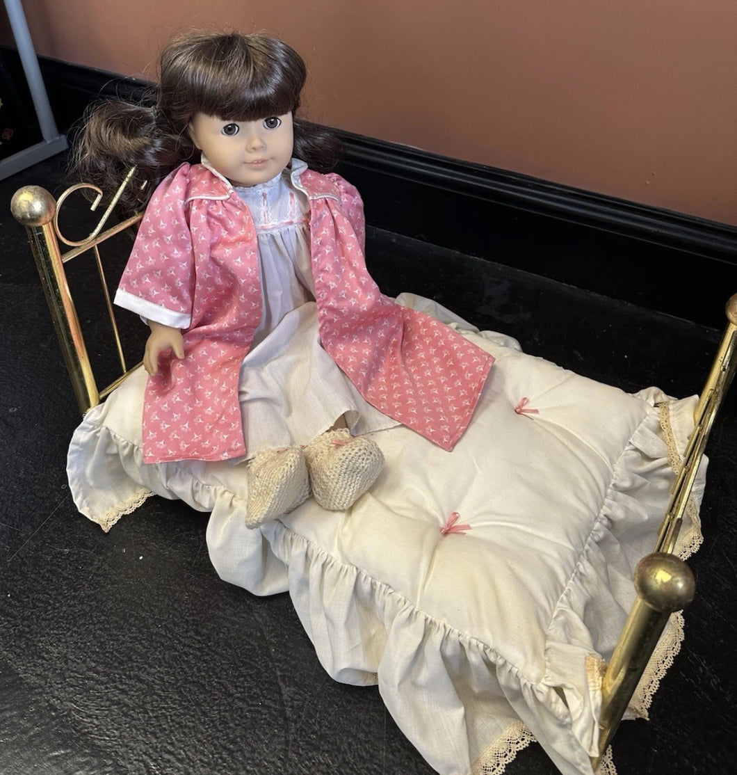 American Girl Samantha Doll In Gown With Brass Bed Preowned