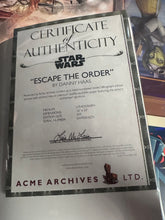 Load image into Gallery viewer, STAR WARS “Escape The Order” Art Print By Danny Haas with COA

