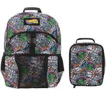 Load image into Gallery viewer, Bioworld Hot Wheels Monster Trucks All Over Print Youth Backpack Set

