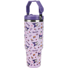Load image into Gallery viewer, Bioworld Kuromi All Over Print 40 oz. Stainless Steel Tumbler with Handle

