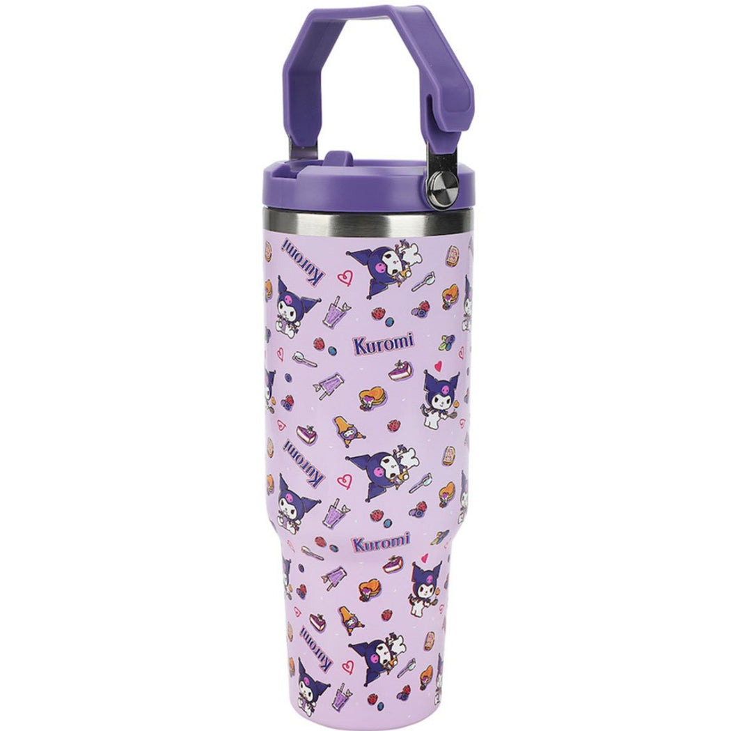 Bioworld Kuromi All Over Print 40 oz. Stainless Steel Tumbler with Handle
