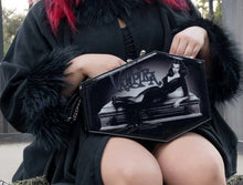 Load image into Gallery viewer, KREEPSVILLE VAMPIRA SKULL KISS LOCK DELUXE COFFIN HANDBAG
