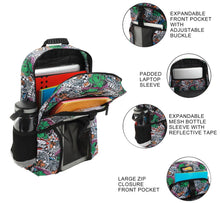 Load image into Gallery viewer, Bioworld Hot Wheels Monster Trucks All Over Print Youth Backpack Set
