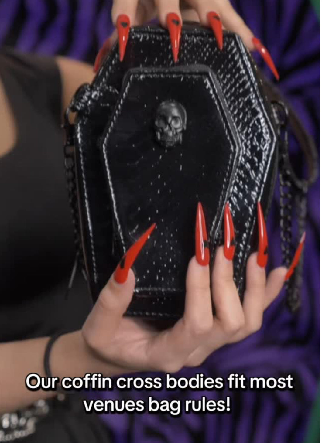 Kreepsville Mini Coffin Crossbody Skull Bag Purse