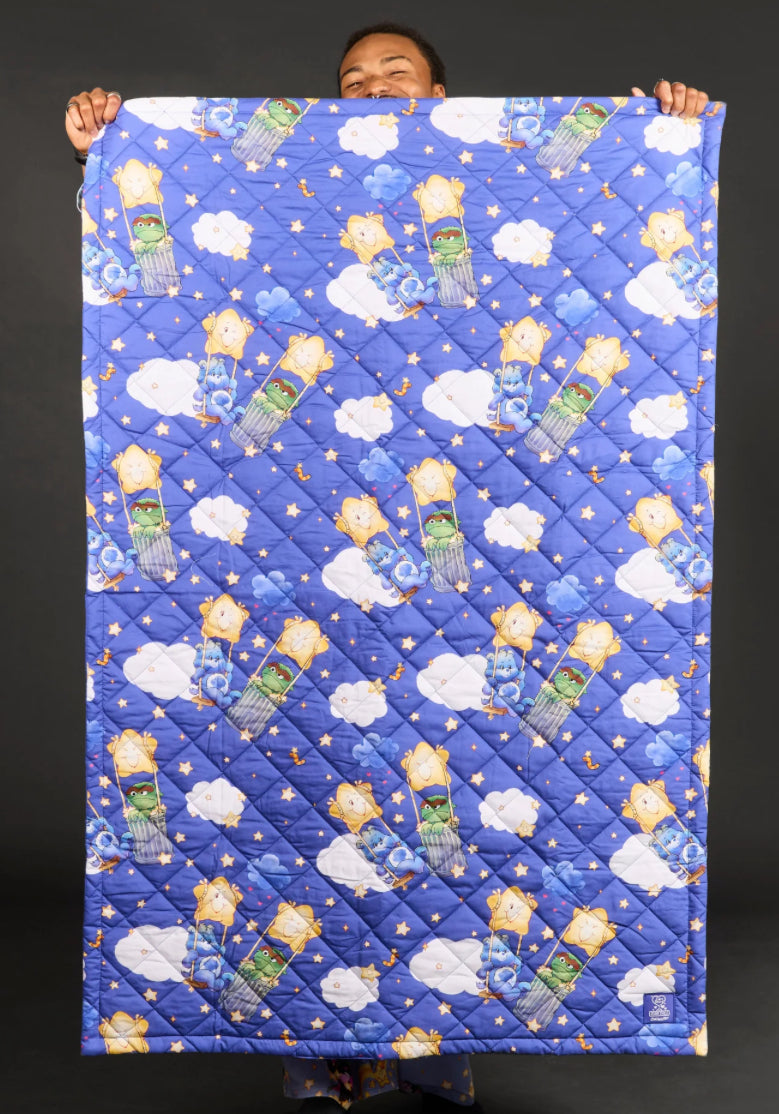 CAKEWORTHY CARE BEAR X SESAME STREET QUILTED BLANKET