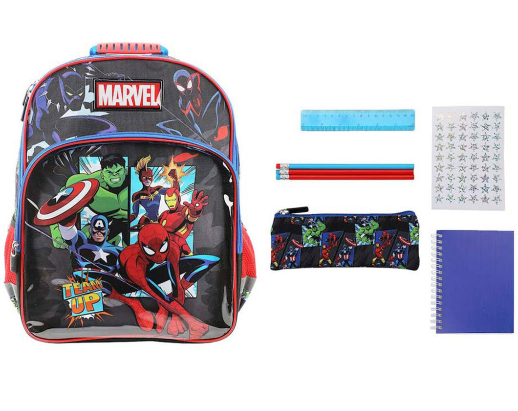 Bioworld Marvel Universe Team Up Youth Backpack 6 Piece Set