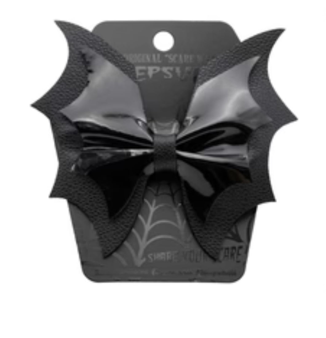 Kreepsville Batwing Black PVC Hair Bow