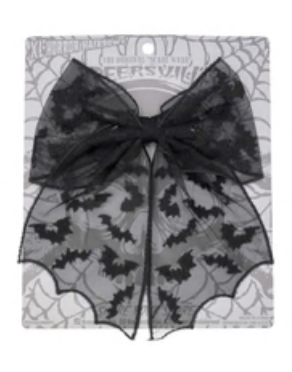 Kreepsville Black Bat Lace Hair Bow