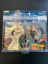 Load image into Gallery viewer, WWF WrestleMania XV 2 Tuff 3 The Rock and Owen Hart Figure 2 Pack
