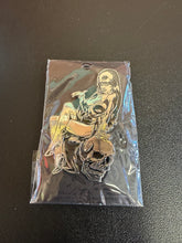 Load image into Gallery viewer, Kreepsville Elvira Silver Comic Skull Enamel Pin
