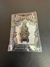 Load image into Gallery viewer, Kreepsville Hanging Bat Glitter Enamel Pin
