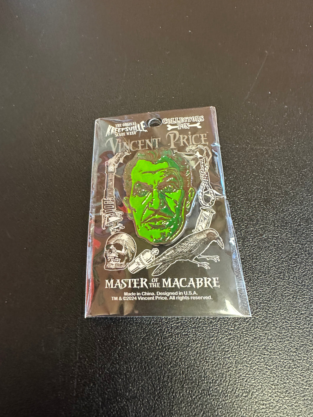 Kreepsville Vincent Price Classic Face Pin Enamel Pin