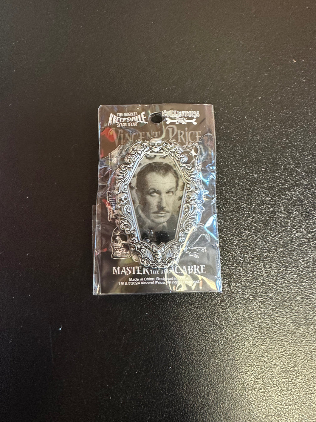 Kreepsville Vincent Price Gothic Frame Enamel Pin