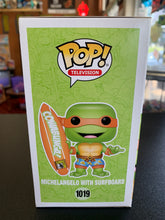 Load image into Gallery viewer, FUNKO POP Teenage Mutant Ninja Turtles Michelangelo With Surfboard 1019 Conv. Exclusive
