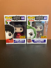 Load image into Gallery viewer, FUNKO POP Lydia And Beetlejuice Set Of Two 640 and 641 New In Box Includes Box Protectors

