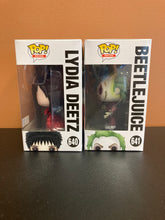 Load image into Gallery viewer, FUNKO POP Lydia And Beetlejuice Set Of Two 640 and 641 New In Box Includes Box Protectors
