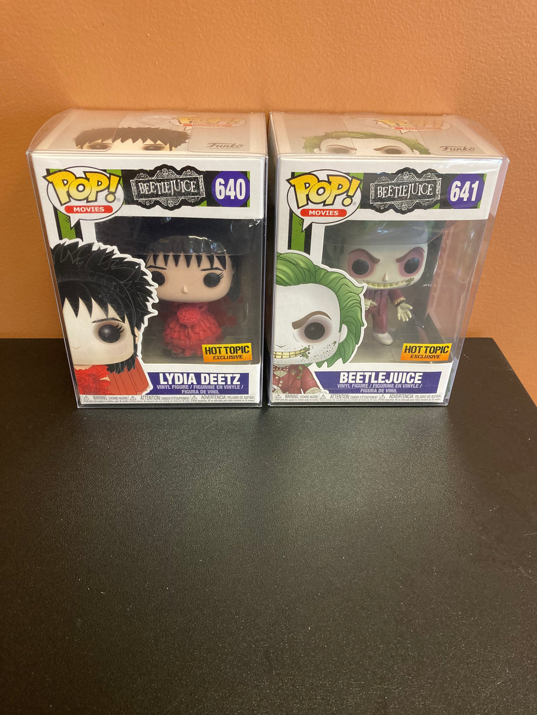 FUNKO POP Lydia And Beetlejuice Set Of Two 640 and 641 New In Box Includes Box Protectors