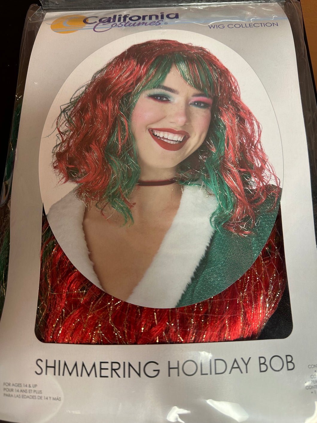 California Costumes Christmas Shimmering Red & Green Holiday Bob