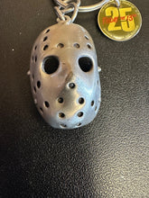 Load image into Gallery viewer, Sideshow Friday the 13th 25th Anniversary Pewter Jason Mask Keychain Preowned
