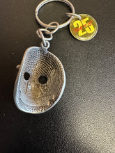 Load image into Gallery viewer, Sideshow Friday the 13th 25th Anniversary Pewter Jason Mask Keychain Preowned
