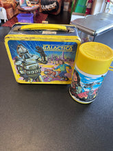 Load image into Gallery viewer, Aladdin Battlestar Galactics Lunchbox Tin Tote with Thermos
