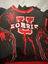 Load image into Gallery viewer, Morris Zombie U Child Undead Cheerleader Costume with Pom Poms Preowned MED/LRG
