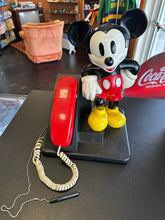 Load image into Gallery viewer, Mickey Mouse Leaning Corded Telephone Preowned Untested
