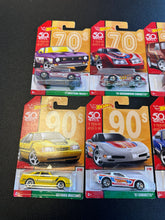Load image into Gallery viewer, Hot Wheels 2017 50th Anniversary Decades Set of 10
