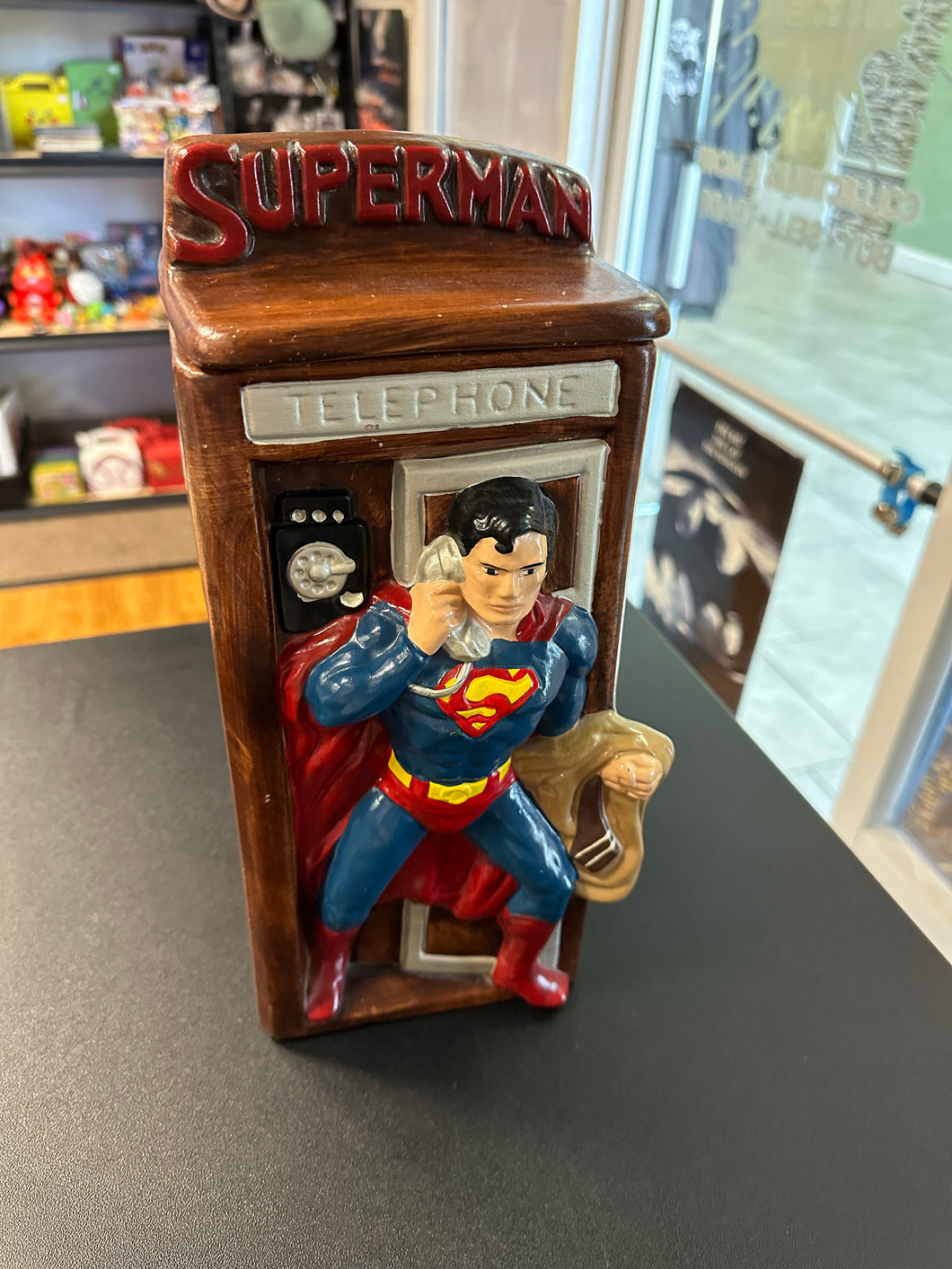 Superman Telephone Booth 1978 Cookie Jar