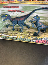 Load image into Gallery viewer, Playtek Age of Behemoth Velociraptor Blue Red 2 Pack
