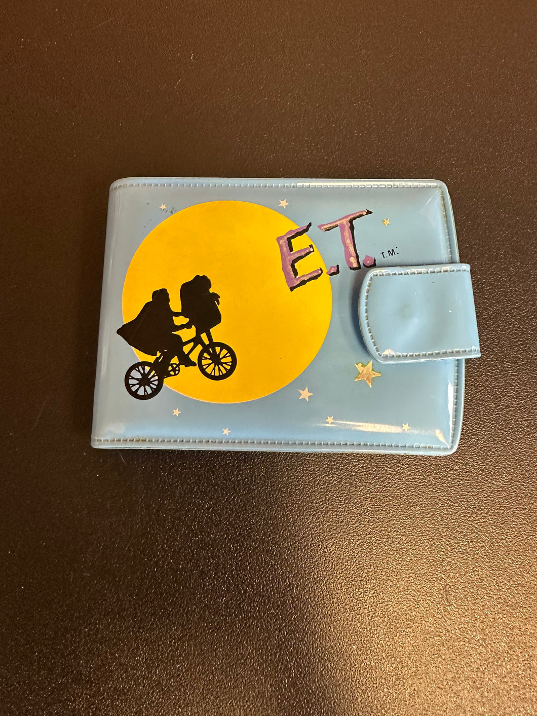 E.T. 1982 Blue Plastic Bifold Wallet Preowned