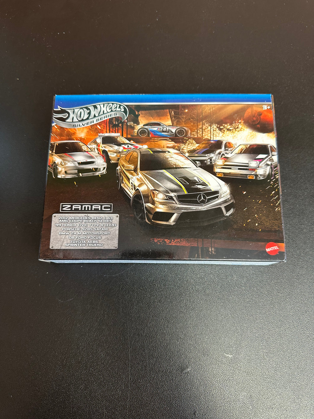 Hot Wheels Silver Series ZAMAC 6 Classic Cars Mercedes Porsche BMW JBY80