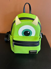 Load image into Gallery viewer, LOUNGEFLY DISNEY PIXAR MONSTERS INC MIKE WAZWOSKI MINI BACKPACK PREOWNED
