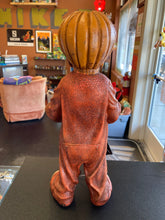 Load image into Gallery viewer, Trick ‘r Treat Sam Unmasked Holding Pumpkin Light Up Statue
