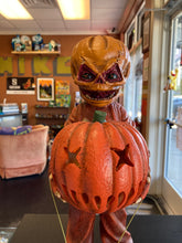 Load image into Gallery viewer, Trick ‘r Treat Sam Unmasked Holding Pumpkin Light Up Statue
